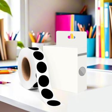 Imagem de Etiquetas adesivas circulares de 9,5 cm, adesivo preto, 1000 adesivos adesivos redondos de codificação de cores, etiquetas de bolinhas para escritório, casa