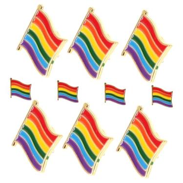 Imagem de Deslumbrante broche de verniz para fogão de ferro com design de bandeira de arco-íris acessório de roupa elegante, Medium, Como mostrado, Sem Pedra Preciosa