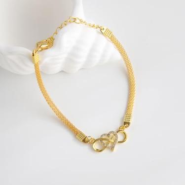 Imagem de Tornozeleiras femininas douradas e prateadas, à prova d'água, com strass brilhante, joia de pé, infinito, coração, tornozeleiras, One Size, Liga de aço, Sem Pedra Preciosa