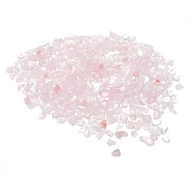 Imagem de 200 g/0,44 lb 5-7 mm pedra lascada, cristal triturado natural quartzo irregular, pedras polidas decoração de cascalho para enchimento de vaso de plantas de aquário, rosa