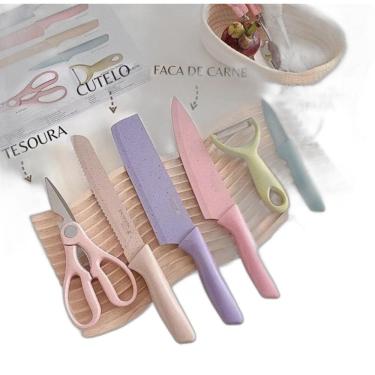 Imagem de Super Kitchen Kit Jogo Facas Gourmet Coloridas 7 Pcs Chef
