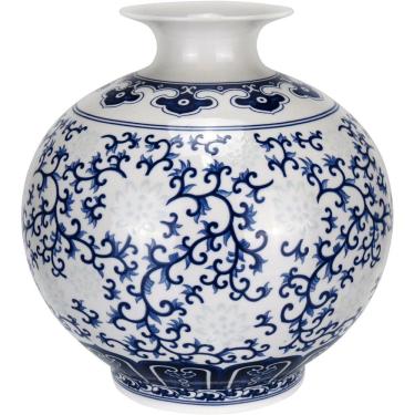 Imagem de Vaso Decorativo Enfeite Redondo Bonechina Home&co 17x16 Azul