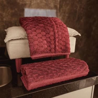 Imagem de Kit 2 Toalhas de Banho Luxo Microfibra Grande e Macia 140x70cm – Secagem Rápida e Confortável (Vinho)