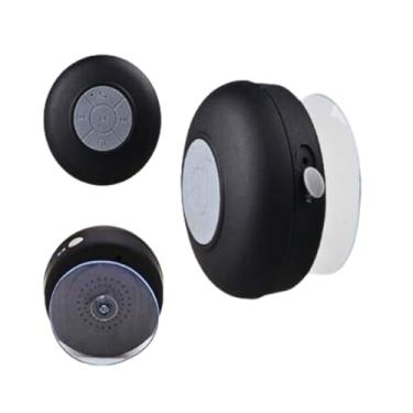 Imagem de MINI Caixa de Som Bluetooth Portátil, Preta, À Prova D'água, 5W, com Ventosa, Bateria Recarregável, Alcance 8m