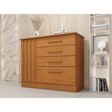 Imagem de Cômoda Guarani Ripada 4 Gavetas E 1 Porta Tcil Cor:cinamomo