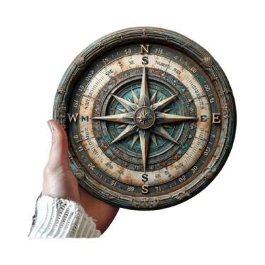Imagem de Bússola Náutica De Madeira De 8 Polegadas Para Decoração De Barco Para