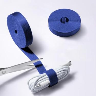 Imagem de 5 metros x 0,6 polegadas abraçadeiras reutilizáveis correias ajustáveis fitas de gerenciamento de cabos correias de organização de cabos para casa, escritório, agrupamento de fios