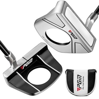 Imagem de PGM Putter de golfe em pé AMTUG078 com captador de bola, cabeça de aço inoxidável e linha de alinhamento, treinador de golfe destro para homens, perfeito para prática e uso em campos