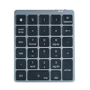 Imagem de Teclado numérico sem fio de 28 teclas Teclado de escritório de contabilidade financeira BT + USB Conexão de modo duplo Bateria de lítio embutida