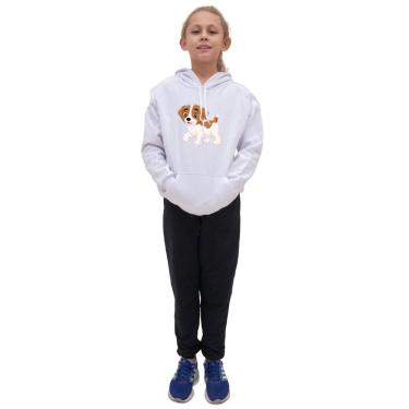 Imagem de Conjunto de Moletom Menina Infantil Estampa de Cachorro Com Calça Confortavel Para Passeio