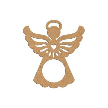 Imagem de Porta Guardanapo Anjinho Mdf Cru Kit Com 4 Peças 7cmx8cm - Cria Arte Laser Cru