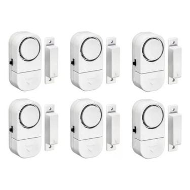 Imagem de Kit 06 Alarme Sonoro Invasão Residencial Porta Janela Portão
