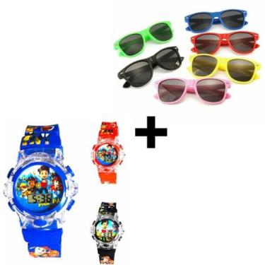 Imagem de kit Relógio Infantil Pisca Toca Musical Personagem Disney Homem aranha