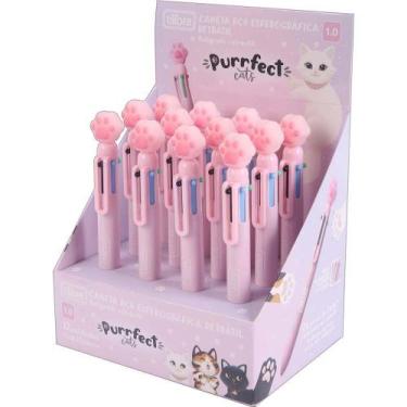 Imagem de Caneta Esferografica Purrfect CATS 6 Cores Retratil DP.C/12 - Tilibra