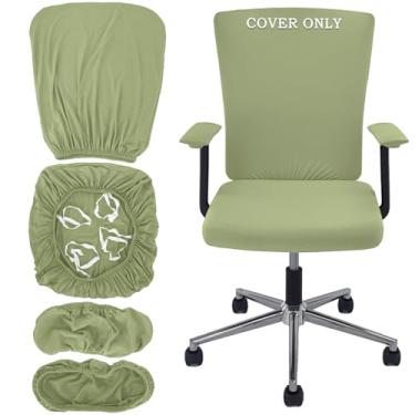Imagem de Conjunto de 4 capas de cadeira de escritório, capa para cadeira de escritório, capa para cadeira de computador, com 4 tiras elásticas antiderrapantes, capas protetoras universais, apoios de braço