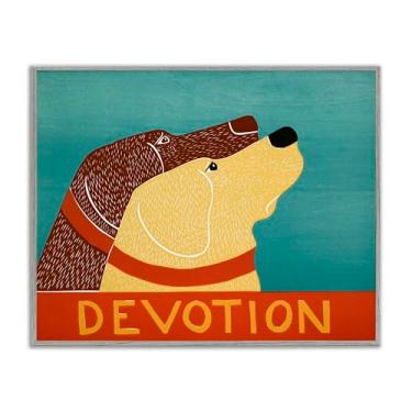 Imagem de Stupell Industries Arte giclée emoldurada preta Devotion Dog, design de Stephen Huneck, 28 x 35 cm