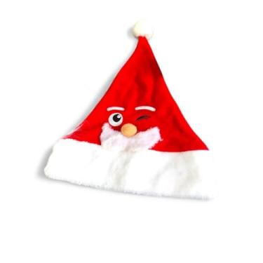 Imagem de Kit 3 Gorro Natal Pelúcia com Carinha Papai Noel adulto