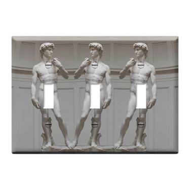 Imagem de Placa decorativa para interruptor de luz divertida, placas de parede triplas, 3 gangs, para banheiro, quarto, cozinha, decoração de casa, capas de tomada