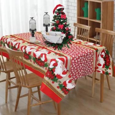 Imagem de TOALHA DE MESA NATAL LINHÃO LINHO RUSTICO NATALINA (NOEL FLORAL, 1.40X2.00)