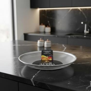 Imagem de Cesta em Inox Premium, Fruteira Vazada para Cozinha, Aço Inoxidável, 22 cm de Diâmetro, Design Moderno, Ideal para Frutas e Pães