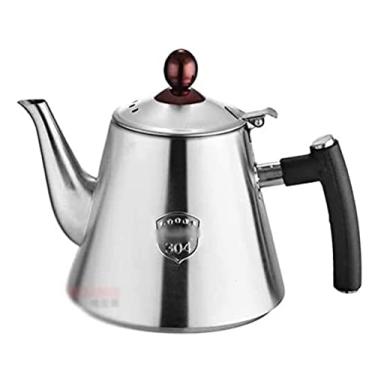 Imagem de Chaleira superior para fogão, chaleira de aço inoxidável de 1,2 L, chaleira de chá, bule de chá com alça ergonômica para todos os fogões, acampamento, caminhada, piquenique, bule de chá para fogão a