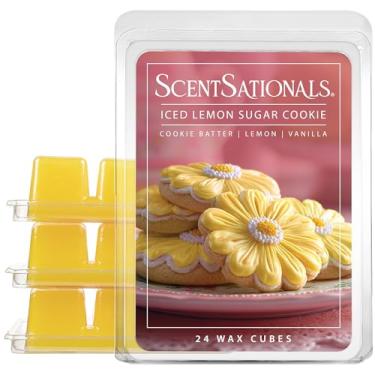 Imagem de Scentsationals Fragrância de cera perfumada derrete – Biscoitos de açúcar de limão gelado – Pacote de cubos de cera, torta de aquecedor de casa, aromatizador elétrico em barra de vela sem molho, presente de decoração de aroma de spa – 70 g (pacote com 4)