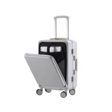 Imagem de Mala portátil de abertura frontal, mala, bolsa portátil, adequada para embarque, viagens, negócios, armazenamento de grande capacidade, conveniente, silencioso, carrinho de vários níveis, rodízios