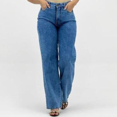 Imagem de Calça Reverso Jeans Wide Leg Feminina-Feminino