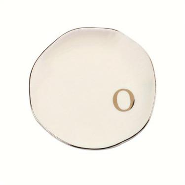 Imagem de Bandeja de joias de cerâmica com letras de 12 cm, prato decorativo para anéis, brincos, colares, pulseiras, chaves de relógio, aniversário, dia das mães, casamento, presente de Natal para mulheres