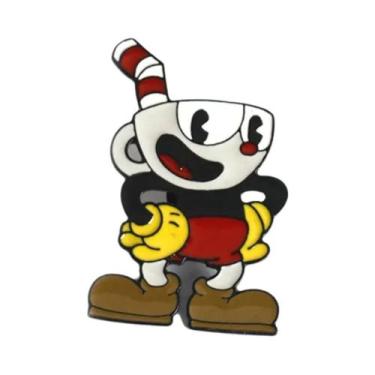 Imagem de Broche De Metal Liga Esmaltado Cuphead, Acessório De Joalheria Para Co