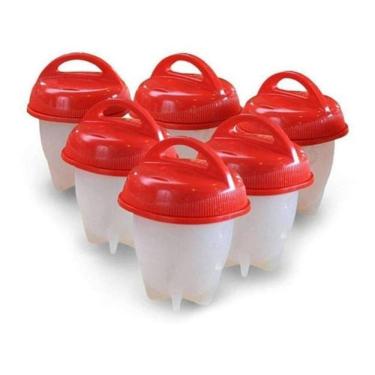 Imagem de Kit 6 Formas Copo Silicone Egg Boil Pote Para Cozinhar Ovos