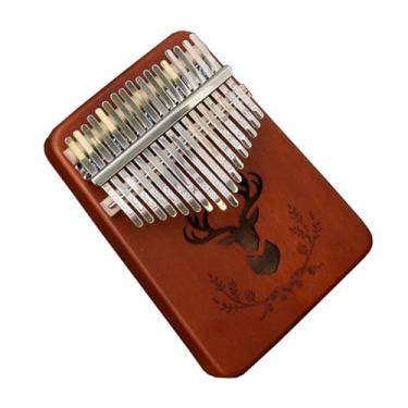 Imagem de Piano portátil Kalimba polegar 17 teclas polegar piano mogno folheado de madeira teclado instrumento musical (cor: 02)
