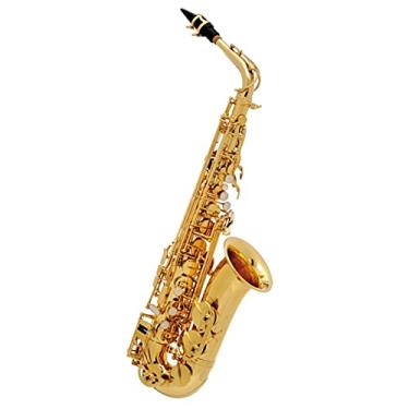 Imagem de Saxofone reto EB Saxofone alto latão dourado laca instrumento musical E-Flat Sax com acessórios de caixa (cor: Dourado)