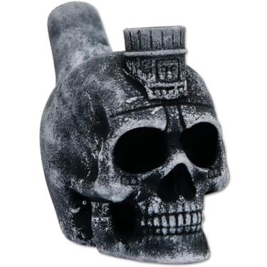 Imagem de Drembok Apito da morte asteca autêntico - sinal alto ou grito - instrumento exclusivo para colecionáveis, pegadinhas, presentes estranhos de Halloween gótico, buzina de guerra com som antigo Silbato