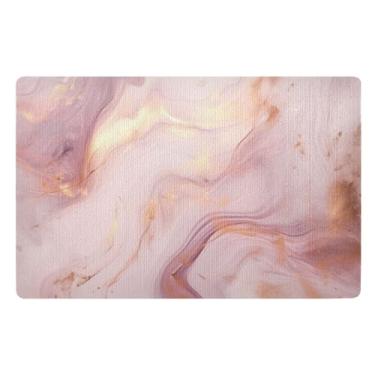 Imagem de Blueangle Tapete de porta de mármore dourado, tapete de porta de boas-vindas absorvente ao ar livre interno, tapete de entrada antiderrapante tapete de baixo perfil para entrada externa pátio varanda