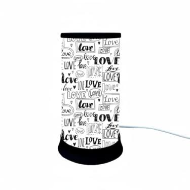 Imagem de Luminária de Mesa Hug Love Black and White, Bivolt 110/220V, Plástico Polietileno, 24,5 x 14 cm, Soquete E27, Cabo 1,8m