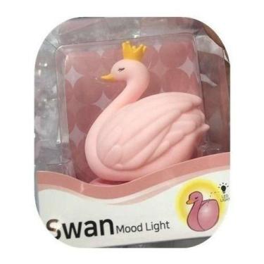 Imagem de Swan Mood Light Lamp Lâmpada Led Fofa Bonita Base Silicone - oem