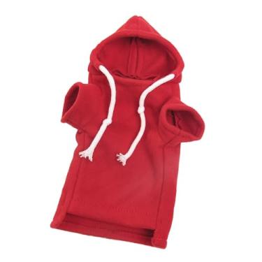 Imagem de MotiveTech Roupa para Furão com Capuz, Roupa Lavável e Quente para Pequenos Animais, Multifuncional para Porquinho-da-Índia, Porquinho-da-Índia e Hamster, Vermelho
