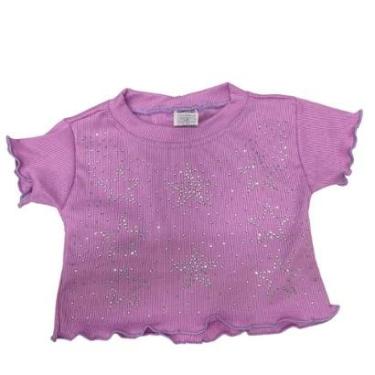 Imagem de Blusa Magic Sky Kids Infantil Manga Curta Básica Com Strass Feminina-Feminino