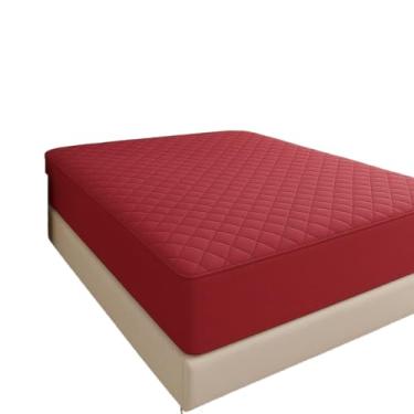Imagem de Capa de Colchão Impermeável Matelada – Fácil de Lavar, Com Elástico Solteiro, Casal, Queen e King(CAPA VERMELHA,SOLTEIRO)