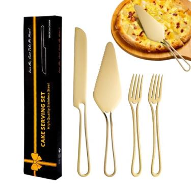 Imagem de Kit Para Cortar Queijo - Design Ergonômico Do | Garfos Para Sobremesas | Espátula Para Queijo Cortador De Bolo Utensílios De Cozinha Para Assar Para Casamentos Festas Jantares E Celebrações