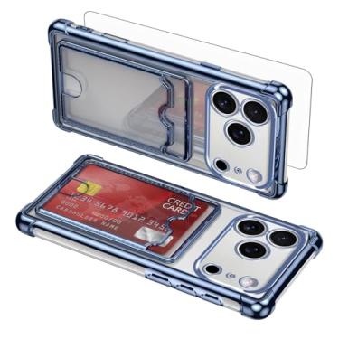 Imagem de Asuwish Capa de celular para iPhone 17 Pro 6,3 polegadas com protetor de tela de vidro temperado e resistente à prova de choque híbrido suporte de cartão rígido acessórios i Phone17 i17 17Pro feminino