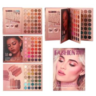 Imagem de Paleta De Maquilhagem Iluminadora - 105 Cores Impermeável Dobrável de Longa Duração Sombra para Olhos,Paleta de Contorno e Blush | Para Mulheres, Artistas, Noivas, Casamento, Formatura, Escritórios, F