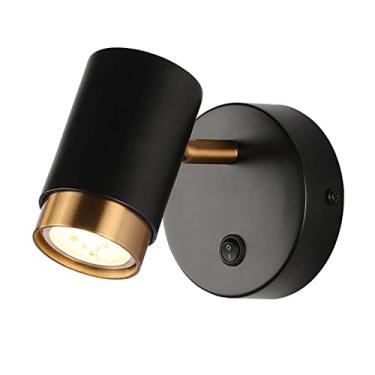 Imagem de Luminária de cabeceira para quarto, em metal ferro, com ajuste de ângulo de iluminação de 360° + 80°, luminária decorativa, luz noturna de parede (GU10)