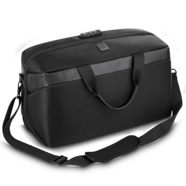 Imagem de Mala Executiva 24L em Poliéster 600D com Compartimento para Notebook 15,6”, Entrada USB, Cadeado com Senha, Cadeado TSA, Bolso Interno com Zíper e Alça de Ombro – 25x46x21 cm
