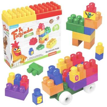 Imagem de Brinquedo De Encaixe Com 38 Blocos Coloridos Fazenda Zenon Atividade C