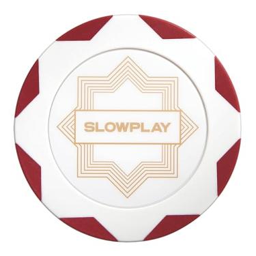 Imagem de SLOWPLAY Nash Clay Poker Chips White Gold Edition, composto de argila pesada de 14 gramas, fichas grandes de 40 mm a granel, pacote de 127 cm vermelho sem denominação