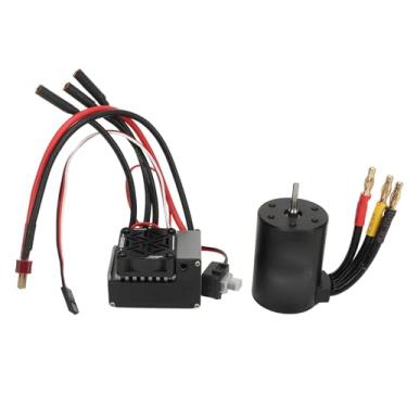 Imagem de CUOFYUNL 3650 Motor sem escova 60A Conjunto combinado de controlador de velocidade elétrico ESC sem escova para carro 1/10 RC (3900 kf)