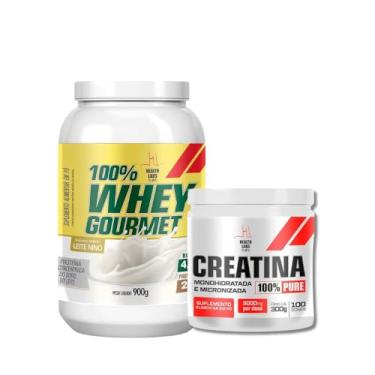 Imagem de Kit Whey Protein 900g Leite Ninho + Creatina Monohidratada 300g Health Labs