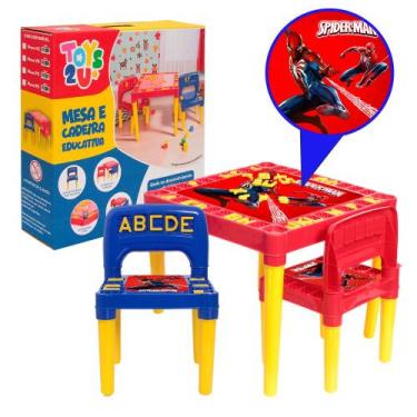 Imagem de Mesa Infantil Educativa Com Letras e Números Homem Aranha - Toys 2U